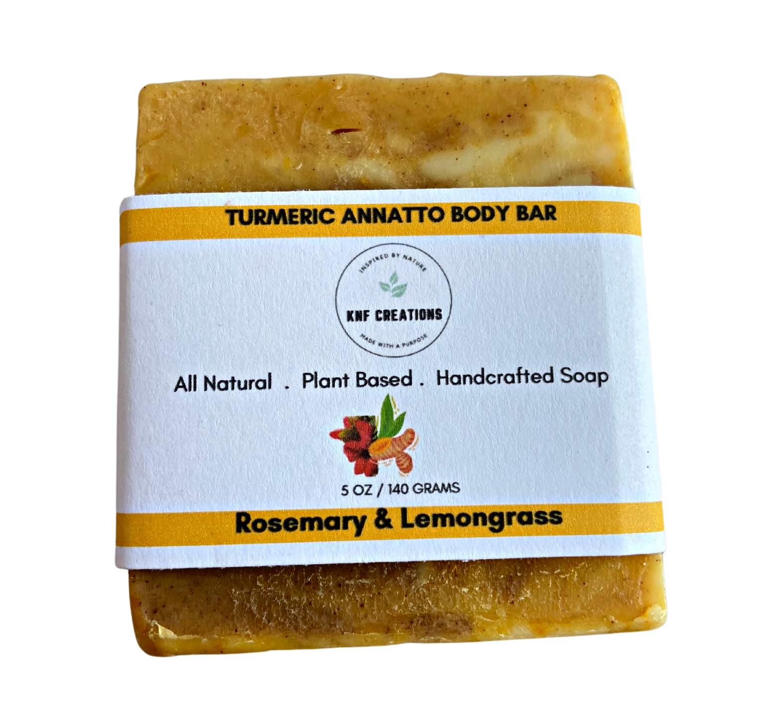 Turmeric & Annatto Soap with Rosemary and Lemongrass Essential Oils