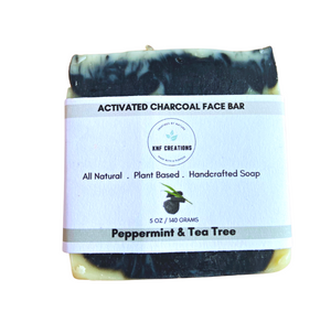 Activated Charcoal Face Bar with Tea Tree & Peppermint Essential Oils
