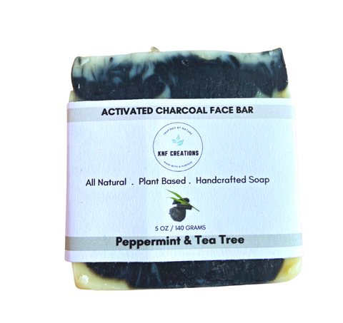 Activated Charcoal Face Bar with Tea Tree & Peppermint Essential Oils