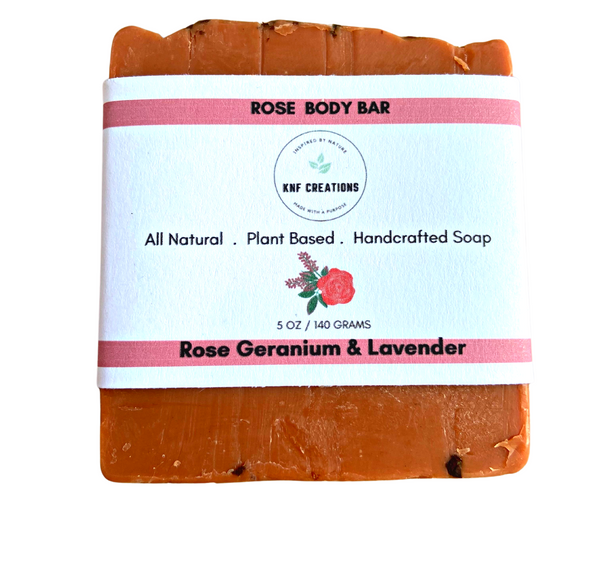 Rose Body Bar with Geranium & Lavender Essential Oils