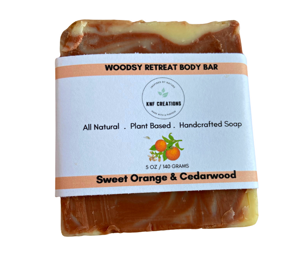 Woodsy Retreat Body Bar with Sweet Orange & Cedarwood Essential Oils