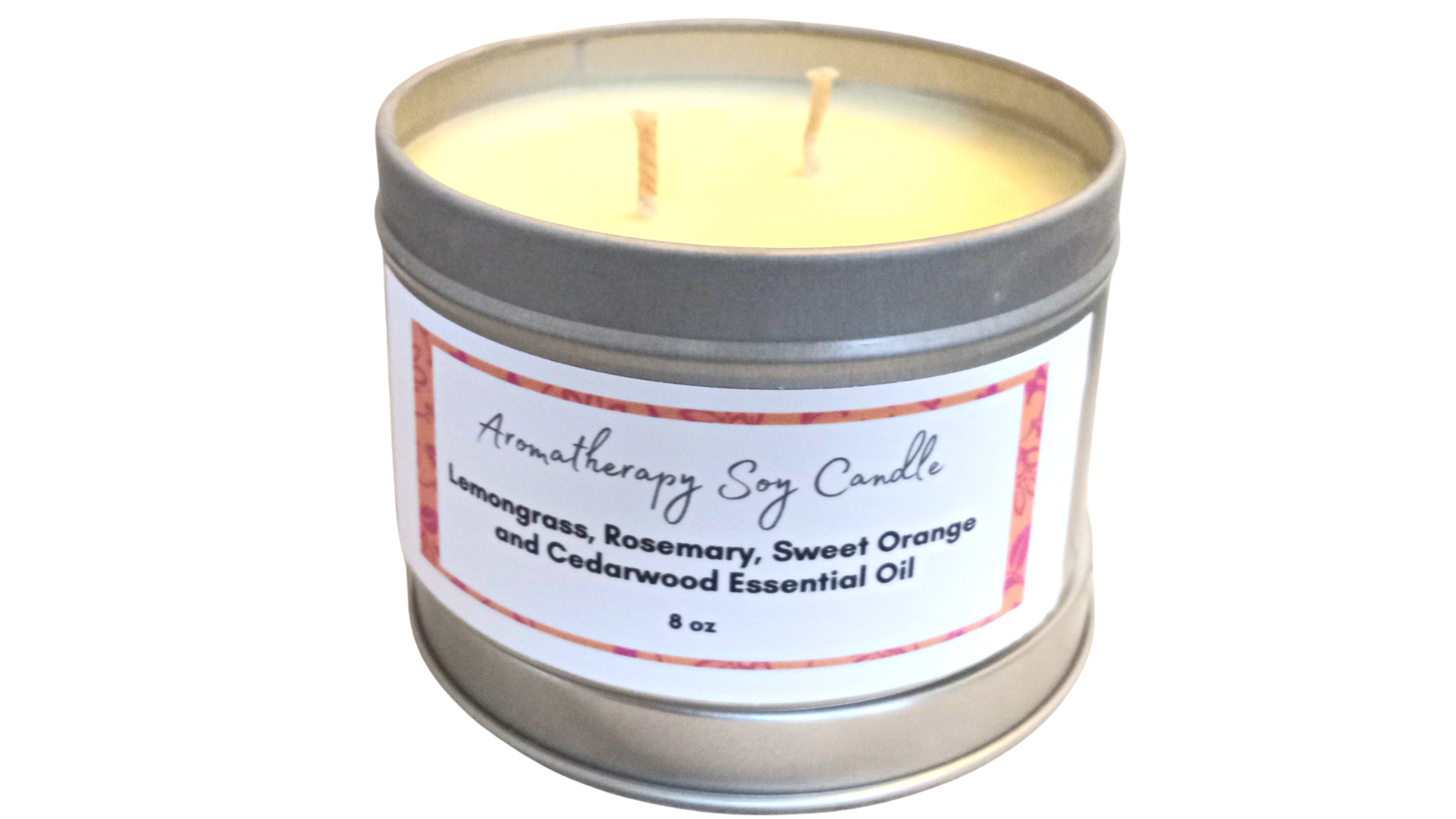 Aromatherapy 8 oz Candles With Lemongrass & Sweet Orange